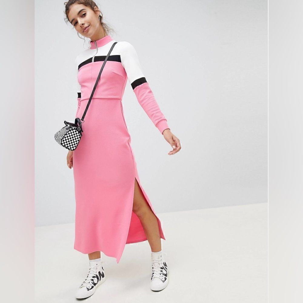 EUC ASOS Design Colour Block Track Dress